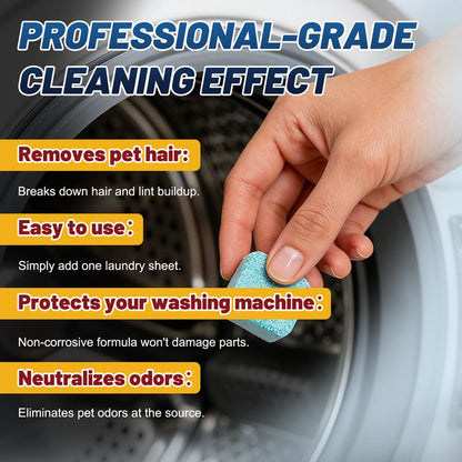 NESLEMY-Friendly Washing Machine Cleaner Tablets – Deep Clean Washer Odors, Residue & Pet Hair Buildup