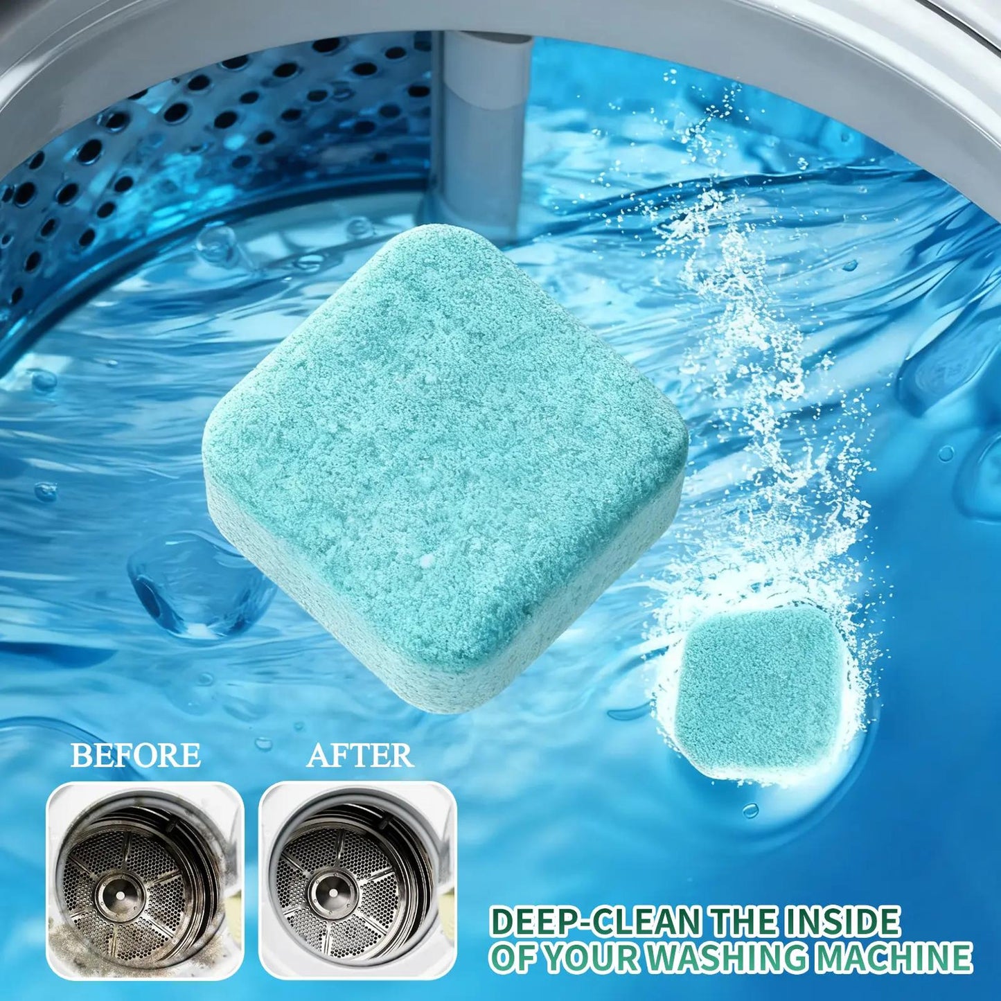 NESLEMY-Friendly Washing Machine Cleaner Tablets – Deep Clean Washer Odors, Residue & Pet Hair Buildup