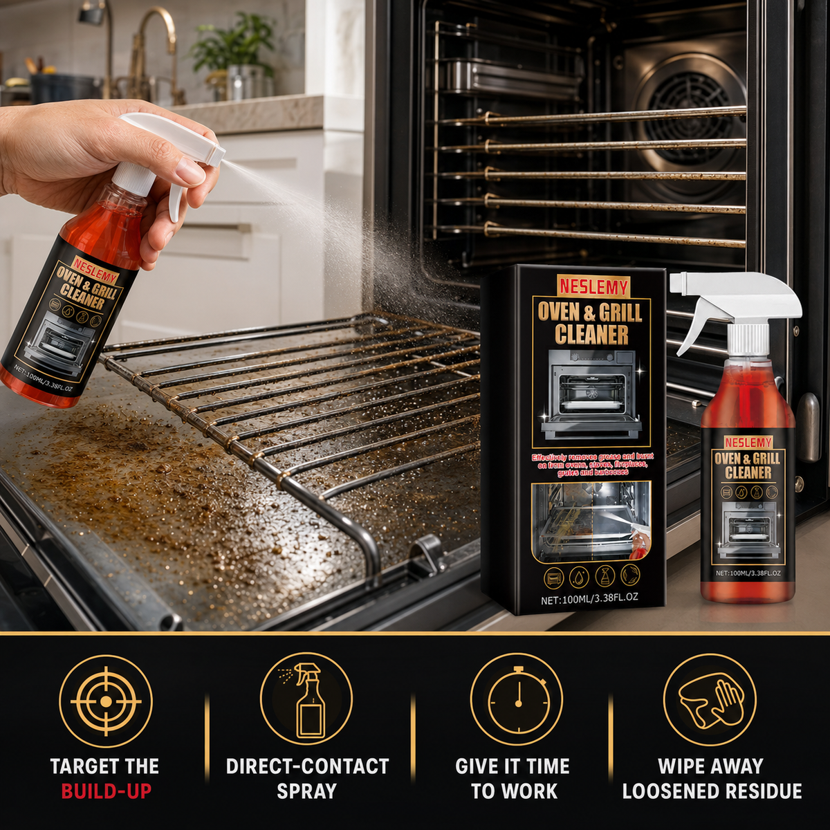 Buy 1 Get 1 Free🛡️NESLEMY Heavy-Duty Grill Degreaser Spray