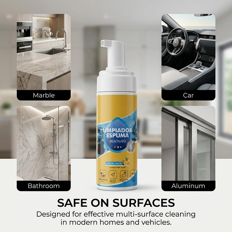 NESLEMY🔥4-in-1 Multi-Enzyme Foam Cleaner – Deep Clean Car, Kitchen, Bathroom & Sofa