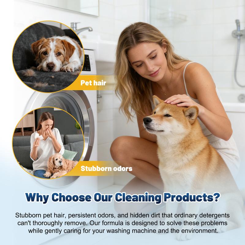 NESLEMY-Friendly Washing Machine Cleaner Tablets – Deep Clean Washer Odors, Residue & Pet Hair Buildup