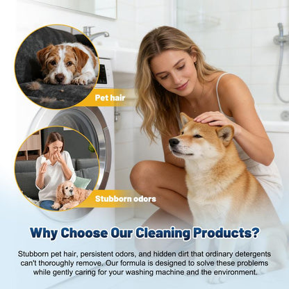 NESLEMY-Friendly Washing Machine Cleaner Tablets – Deep Clean Washer Odors, Residue & Pet Hair Buildup