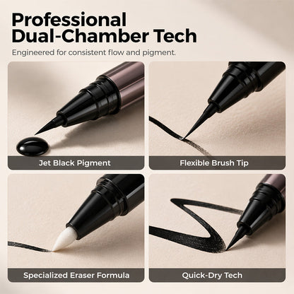 ✨2-in-1 Precision Wing Eyeliner – Waterproof, Quick-Dry & Easy-Correct