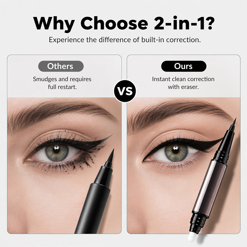 ✨2-in-1 Precision Wing Eyeliner – Waterproof, Quick-Dry & Easy-Correct