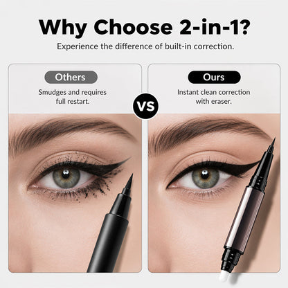 ✨2-in-1 Precision Wing Eyeliner – Waterproof, Quick-Dry & Easy-Correct